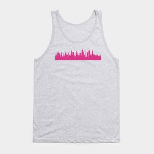 Chicago skyline pink Tank Top